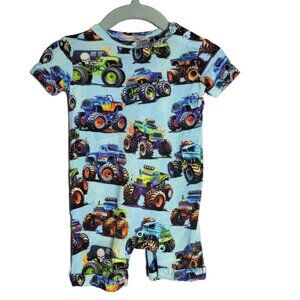Bums‎ & Roses Bamboo Monster Trucks Shorty Romper 3-6m Daywear